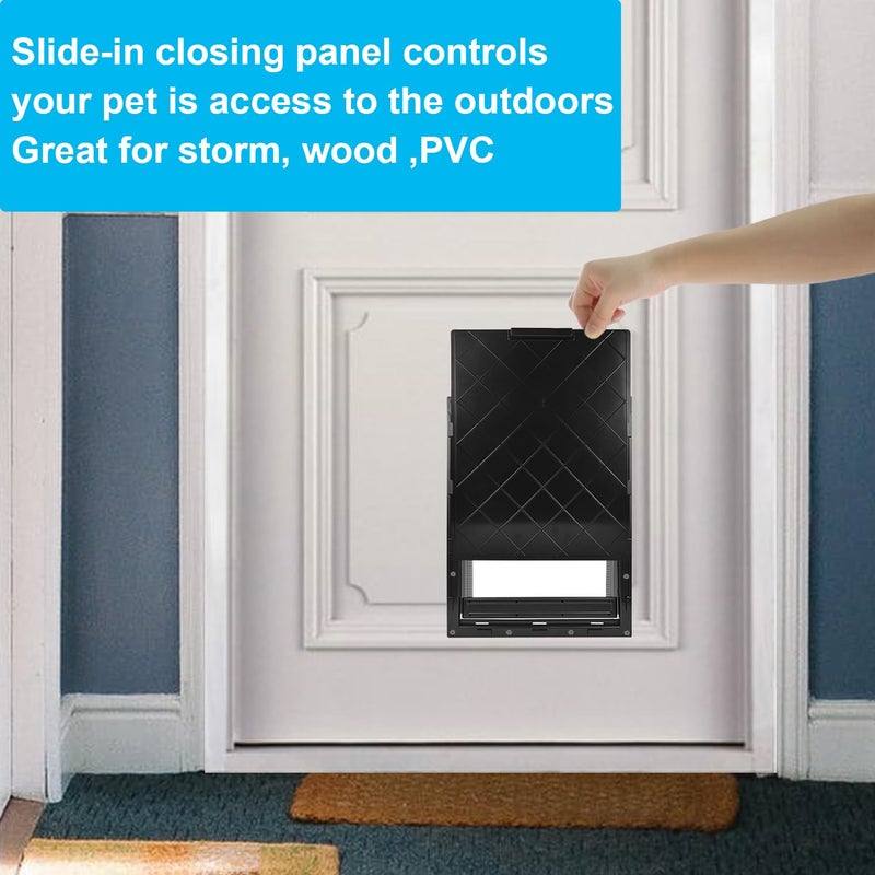 CEESC Large Dog Door with Soft Transparent Magnetic Flap and Snap-in Closing Panel, Premium PVC Plastic Pet Door for Large Dogs(XL,Black) - Image 4